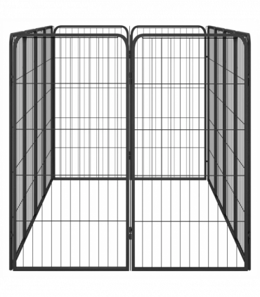 12-Panel Dog Playpen Black 50x100 cm Powder-coated Steel