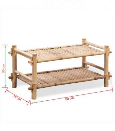 2-Tier Bamboo Shoe Rack