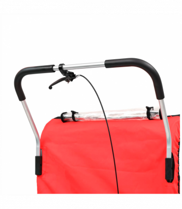 2-in-1 Kids' Bicycle Trailer & Stroller Black and Red