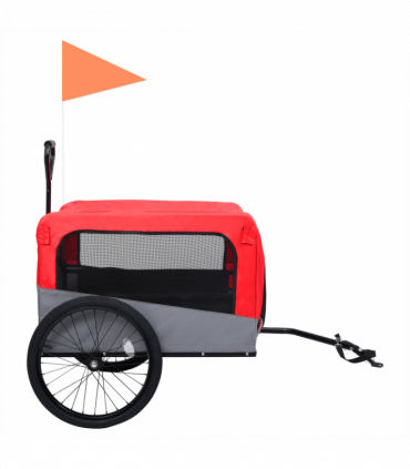 2-in-1 Pet Bike Trailer & Jogging Stroller Red and Grey