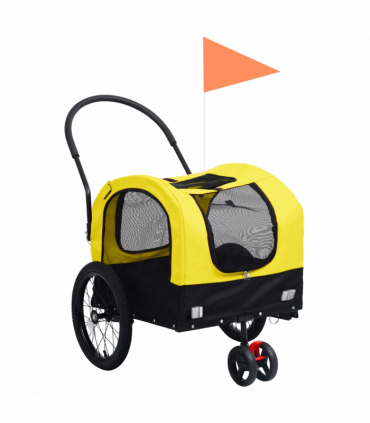2-in-1 Pet Bike Trailer & Jogging Stroller Yellow and Black
