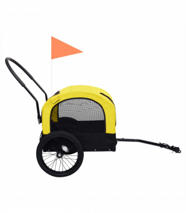 2-in-1 Pet Bike Trailer & Jogging Stroller Yellow and Black