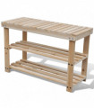 2-in-1 Shoe Rack with Bench Top Solid Fir Wood