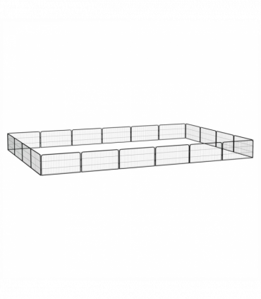 20-Panel Dog Playpen Black 100x50 cm Powder-coated Steel