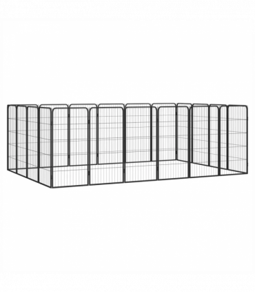 20-Panel Dog Playpen Black 50x100 cm Powder-coated Steel