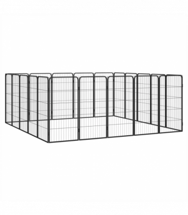 20-Panel Dog Playpen Black 50x100 cm Powder-coated Steel