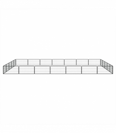 24-Panel Dog Playpen Black 100x50 cm Powder-coated Steel