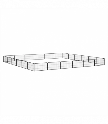 24-Panel Dog Playpen Black 100x50 cm Powder-coated Steel