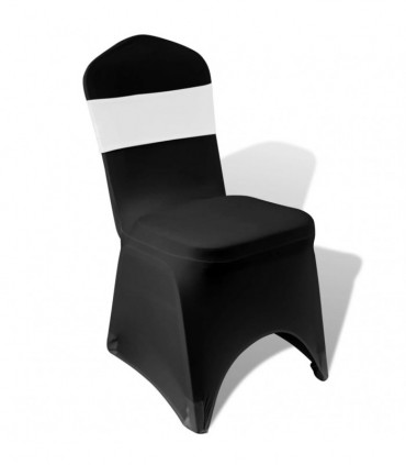 25 pcs White Stretchable Decorative Chair Band with Diamond Buckle