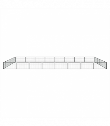 28-Panel Dog Playpen Black 100x50 cm Powder-coated Steel