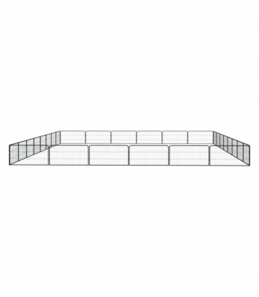 28-Panel Dog Playpen Black 100x50 cm Powder-coated Steel