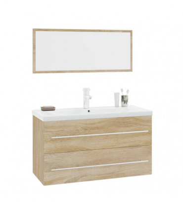 3 Piece Bathroom Furniture Set Sonoma Oak
