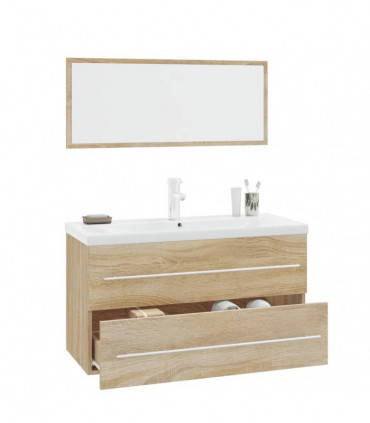 3 Piece Bathroom Furniture Set Sonoma Oak