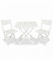 3 Piece Folding Bistro Set Plastic White