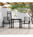 3 Piece Garden Dining Set Black