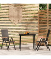 3 Piece Garden Dining Set Black