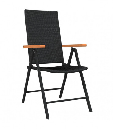 3 Piece Garden Dining Set Black