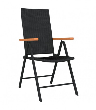 3 Piece Garden Dining Set Black