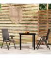 3 Piece Garden Dining Set Black