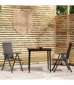 3 Piece Garden Dining Set Black