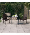 3 Piece Garden Dining Set Brown and Black