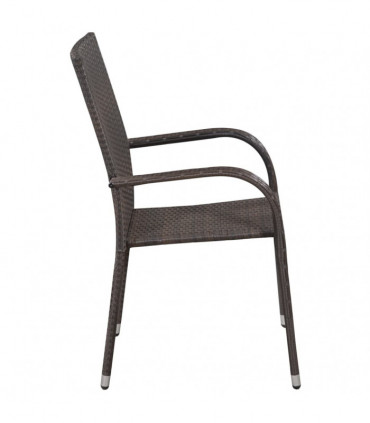 3 Piece Garden Dining Set Brown and Black