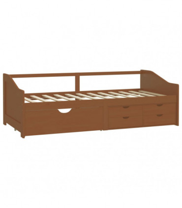 vidaXL 3-Seater Day Bed with Drawers Honey Brown Solid Pinewood 90x200 cm
