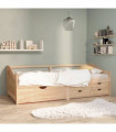 vidaXL 3-Seater Day Bed with Drawers Solid Pinewood 90x200 cm
