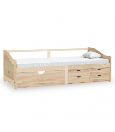 vidaXL 3-Seater Day Bed with Drawers Solid Pinewood 90x200 cm