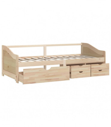 vidaXL 3-Seater Day Bed with Drawers Solid Pinewood 90x200 cm