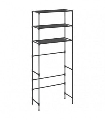 3-Tier Storage Rack over Laundry Machine Black 69x28x169 cm
