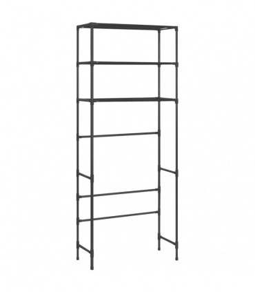 3-Tier Storage Rack over Laundry Machine Black 69x28x169 cm