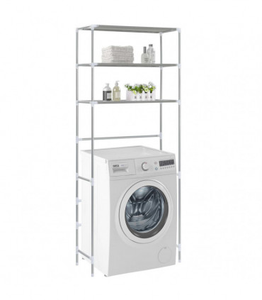 3-Tier Storage Rack over Laundry Machine Silver 69x28x169 cm