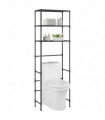 3-Tier Storage Rack over Toilet Black 53x28x169 cm