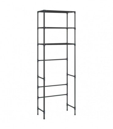 3-Tier Storage Rack over Toilet Black 53x28x169 cm