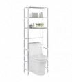 3-Tier Storage Rack over Toilet Silver 53x28x169 cm