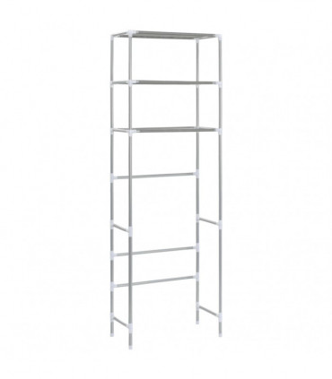 3-Tier Storage Rack over Toilet Silver 53x28x169 cm