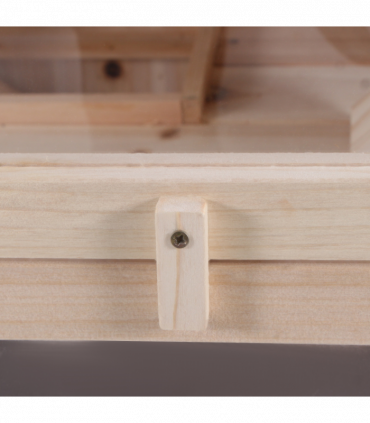 3-Tier Wooden Hamster Cage, Roden Small Animals Hutch, Ladders, Natural Wood