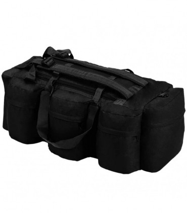 3-in-1 Army-Style Duffel Bag 120 L Black