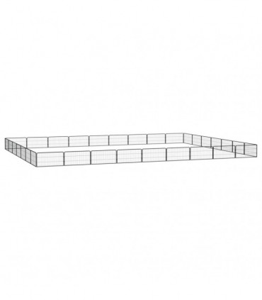 32-Panel Dog Playpen Black 100x50 cm Powder-coated Steel