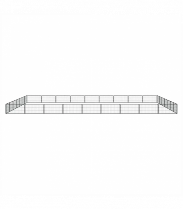32-Panel Dog Playpen Black 100x50 cm Powder-coated Steel