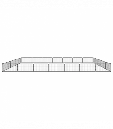 32-Panel Dog Playpen Black 100x50 cm Powder-coated Steel