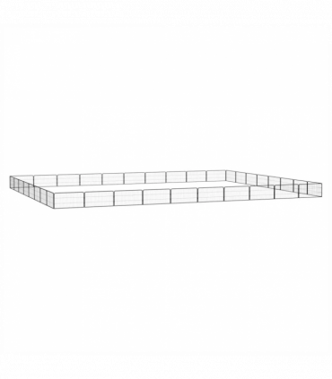36-Panel Dog Playpen Black 100x50 cm Powder-coated Steel
