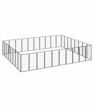 36-Panel Dog Playpen Black 50x100 cm Powder-coated Steel