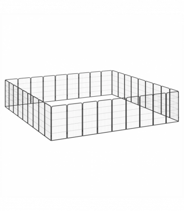 36-Panel Dog Playpen Black 50x100 cm Powder-coated Steel