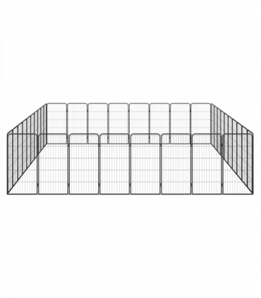 36-Panel Dog Playpen Black 50x100 cm Powder-coated Steel