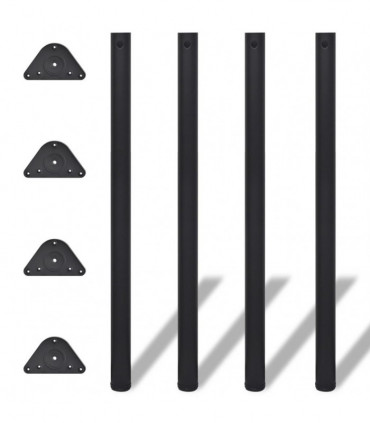 4 Height Adjustable Table Legs Black 1100 mm