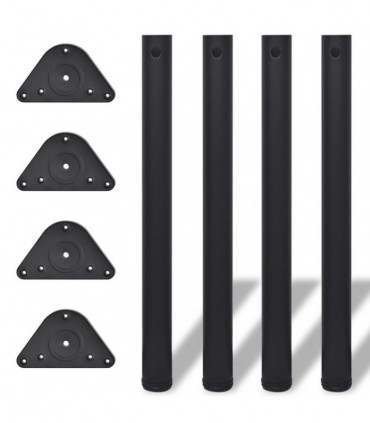 4 Height Adjustable Table Legs Black 710 mm