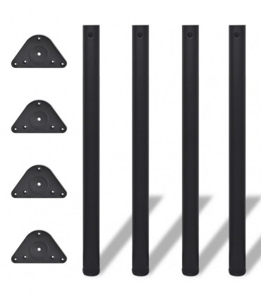 4 Height Adjustable Table Legs Black 870 mm