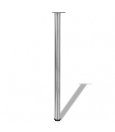 4 Height Adjustable Table Legs Brushed Nickel 1100 mm